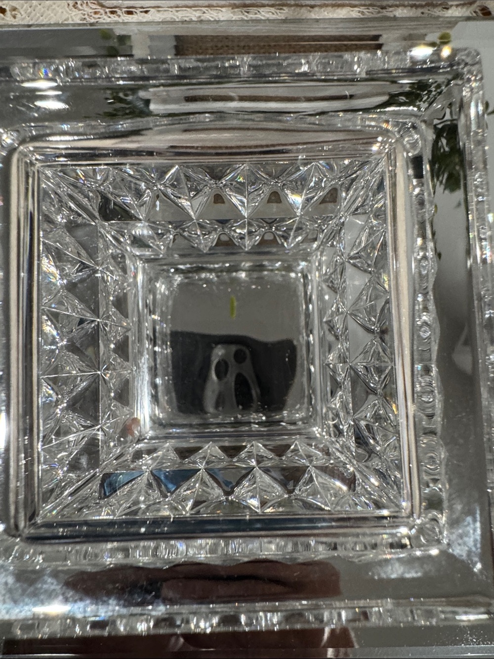 Waterford Crystal Clear Marquis Square Votive VTG EUC - Picture 6 of 12